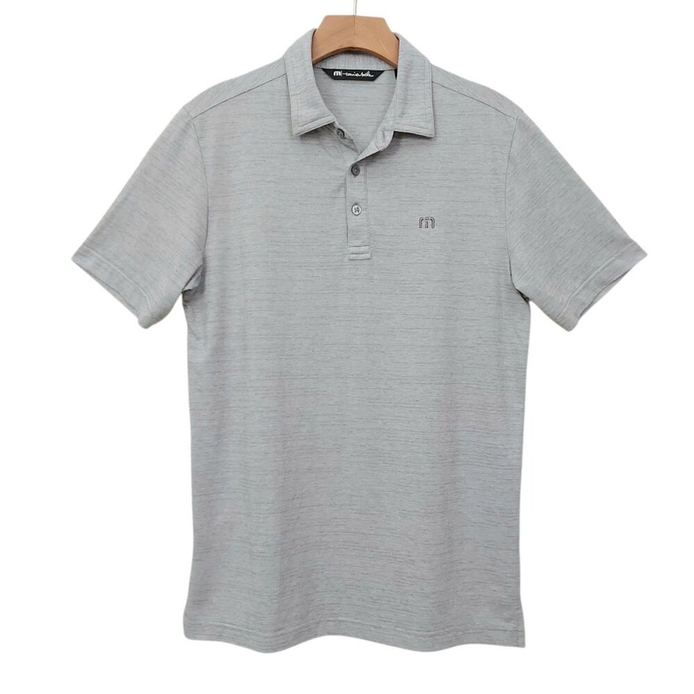 Travis Mathew Polo Shirt Mens Small Gray Short Sleeve Performance Golf Tennis